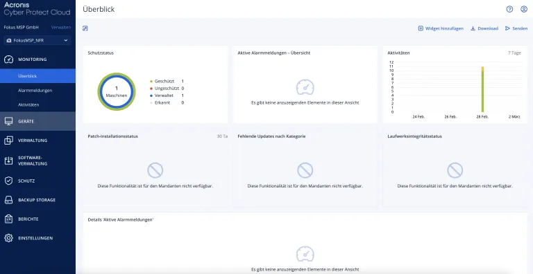 Acronis – Produktansicht