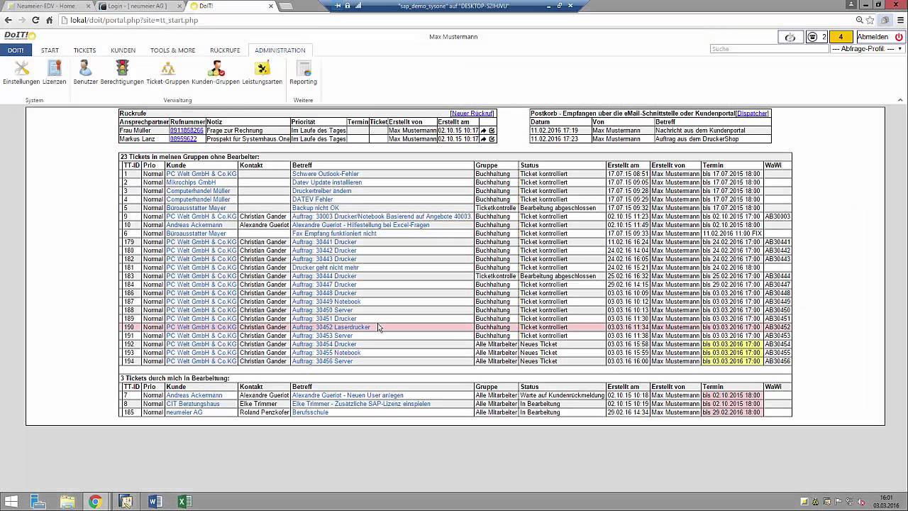Systemhaus.One und DoIT Ticketsystem