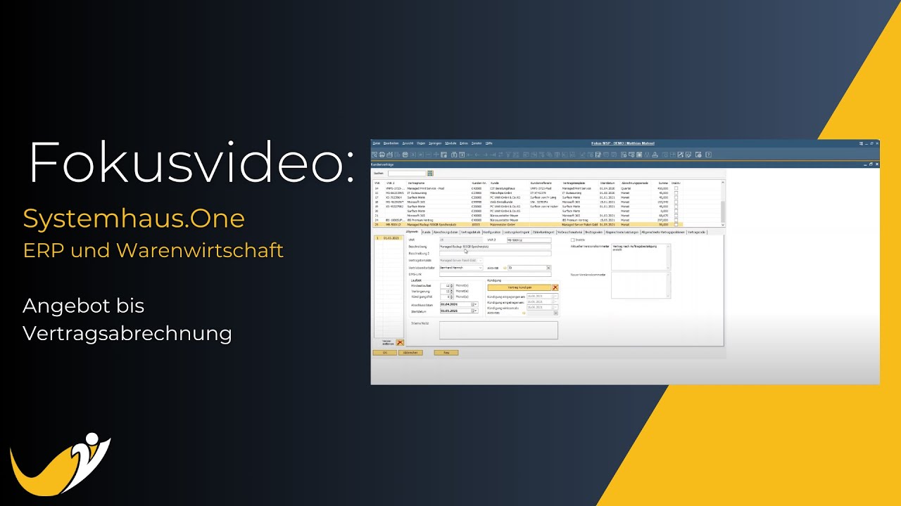 Systemhaus.One - Angebot bis Vertragsabrechnung
