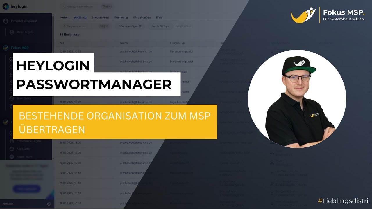 heylogin -  Bestehende Organisation zum MSP übertragen
