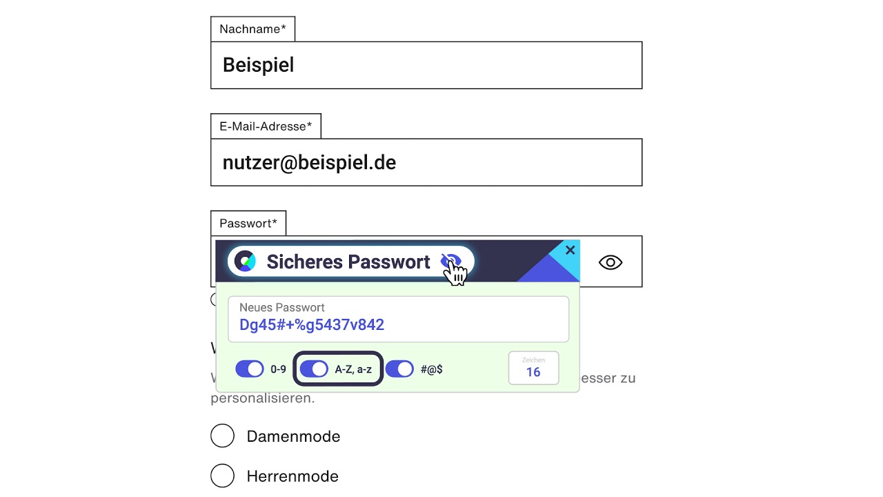 Registrierung mit heylogin
